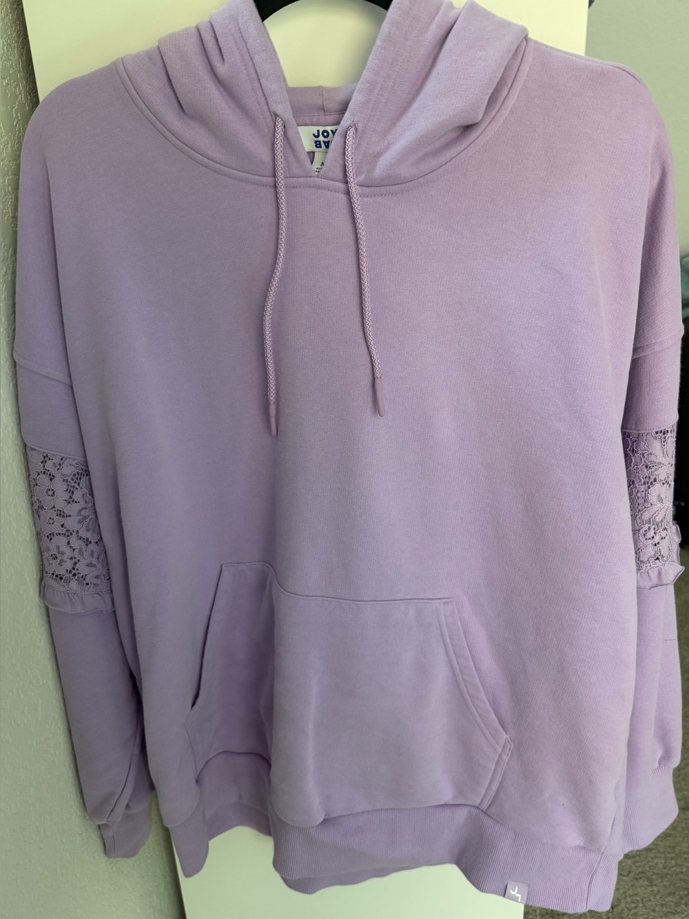 JoyLab Lavender Lace-Accent Oversize Hoodie